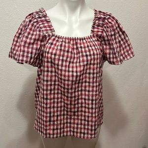 Zac and Rachel Pink Plaid Shirt Sz M